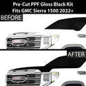 Fits GMC Sierra 1500 2022+ Precut Premium Gloss Black Carbon Fiber Hood Paint Protection Film PPF Decal Film Kit Cover