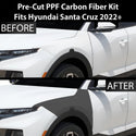 Fits Hyundai Santa Cruz 2022+ Precut Premium Gloss Black Carbon Fiber Fender Paint Protection Film PPF Decal Film Kit Coverage