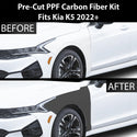 Fits KIA K5 2021+ Precut Premium Gloss Black Carbon Fiber Fender Paint Protection Film PPF Decal Film Kit