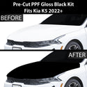 Fits KIA K5 2021+ Precut Premium Gloss Black Carbon Fiber Hood Paint Protection Film PPF Decal Film Kit Cover