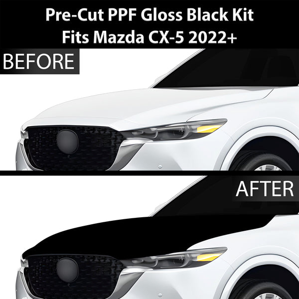 Fits Mazda CX-5 2017+ Precut Premium Gloss Black Carbon Fiber Hood Paint Protection Film PPF Decal Film Kit