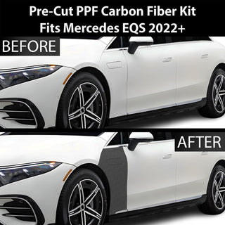 Fits Mercedes-Benz EQS 2022+ Precut Premium Gloss Black Carbon Fiber Fender Paint Protection Film PPF Decal Film Kit Cover