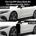 Fits Mercedes-Benz EQS 2022+ Precut Premium Gloss Black Carbon Fiber Fender Paint Protection Film PPF Decal Film Kit Cover