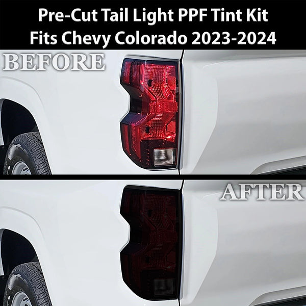 Full Headlight Taillight Precut Smoked PPF Tint Kit Film Overlay Fits Chevrolet Colorado 2023-2024