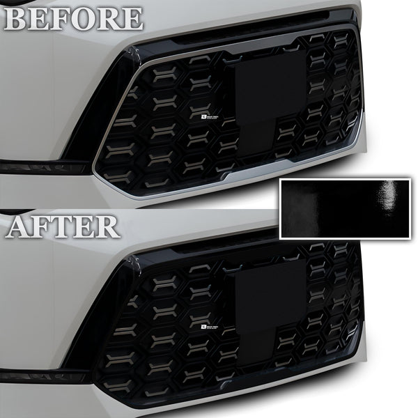 Vinyl Chrome Delete Grille Bezel Blackout Decal Stickers Overlay Film Fits Kia Soul 2023-2024