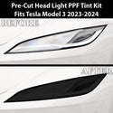 Full Headlight Taillight Precut Smoked PPF Tint Kit Film Overlay Fits Tesla Model 3 2024+