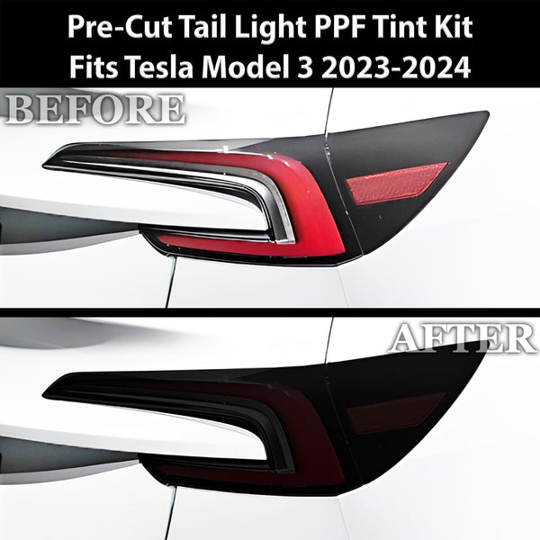 Full Headlight Taillight Precut Smoked PPF Tint Kit Film Overlay Fits Tesla Model 3 2024+