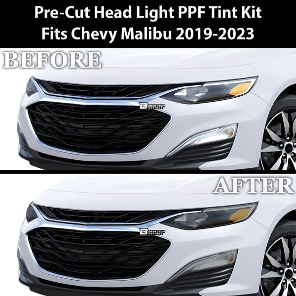 Full Headlight Taillight Precut Smoked PPF Tint Kit Film Overlay Fits Chevy Malibu 2019-2023