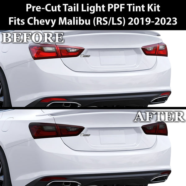 Full Headlight Taillight Precut Smoked PPF Tint Kit Film Overlay Fits Chevy Malibu 2019-2023