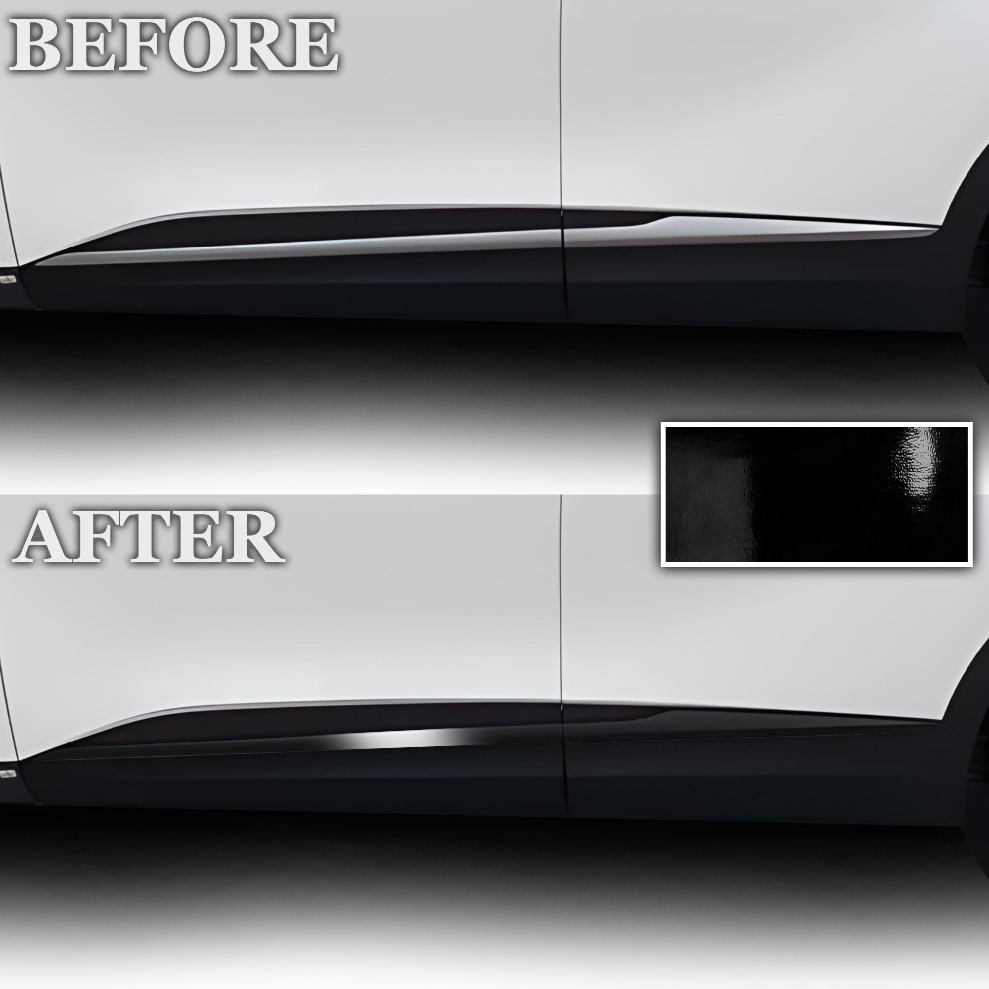 Vinyl Chrome Delete Wheel Sides Front Trim Blackout Decal Stickers Overlay Film Fits Kia Sportage 2023 - 2025 - Bogar Tech Designs