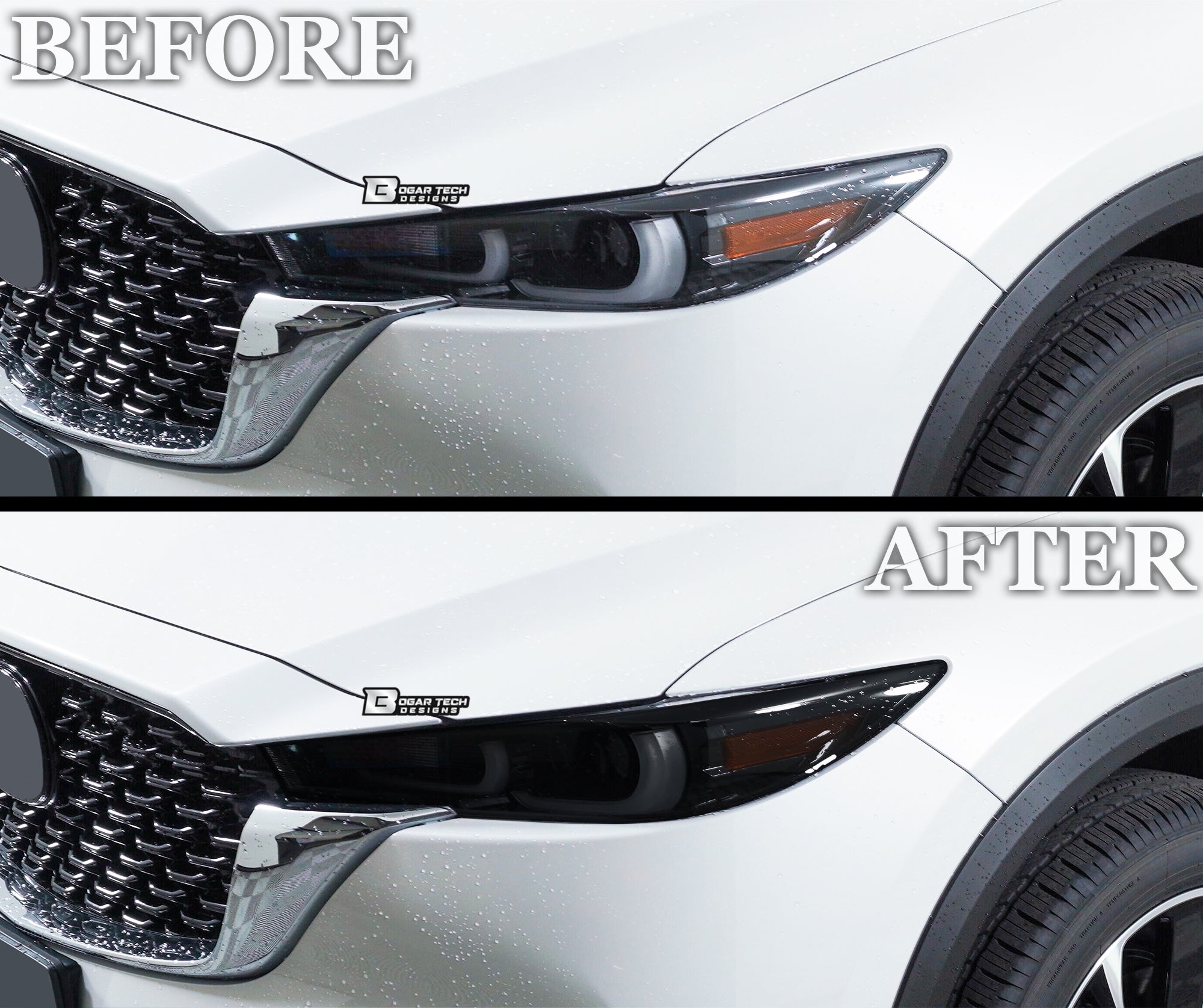 Full Headlight Taillight Precut Smoked PPF Tint Kit Film Overlay Fits Mazda CX - 5 2022 - 2025 - Bogar Tech Designs