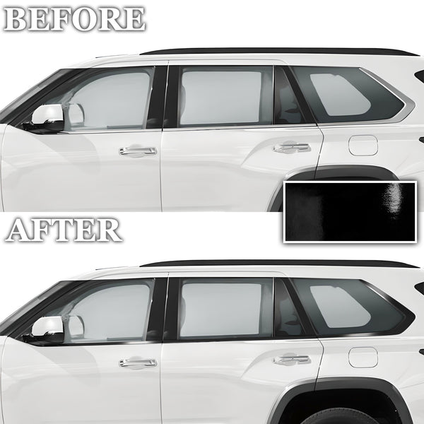 Vinyl Chrome Delete Grille Side Window Rear Wheel Blackout Decal Stickers Overlay Film Fits Toyota Sequoia 2023+