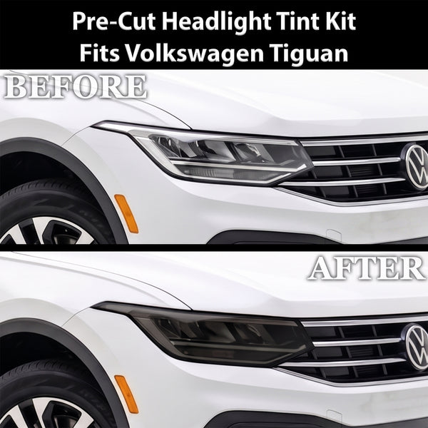 Volkswagen Tiguan 2022–2024 Dark Smoke Headlight & Taillight Tint Kit – Precut Vinyl Lens Overlays