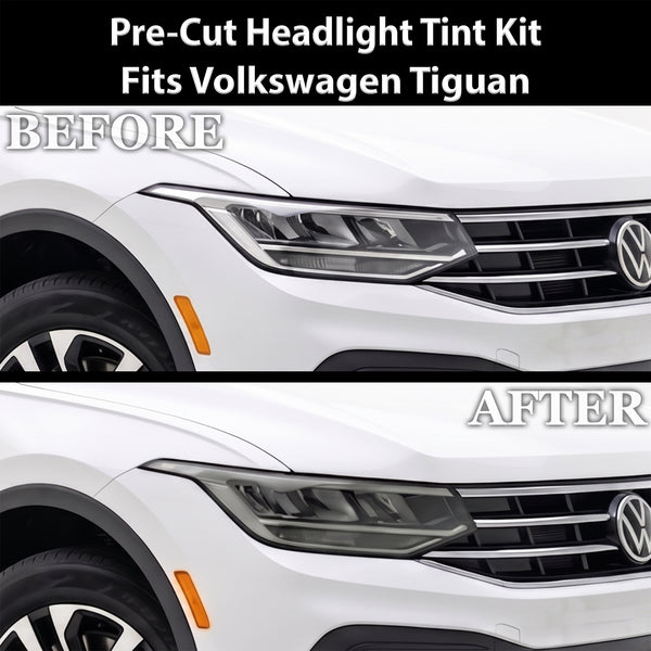 Volkswagen Tiguan 2022–2024 Dark Smoke Headlight & Taillight Tint Kit – Precut Vinyl Lens Overlays
