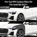 Fits Audi Q8 2023+ Precut Premium Gloss Black Carbon Fiber Fender Paint Protection Film PPF Decal Film Kit Cover