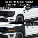 Fits Ford F-150 2021+ Precut Premium Gloss Black Carbon Fiber Fender Paint Protection Film PPF Decal Film Kit Cover