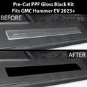 Fits GMC Hummer EV 2022+ Precut Door Sill Premium Paint Protection Film PPF Decal Film Kit Cover, Gloss Black Carbon Fiber