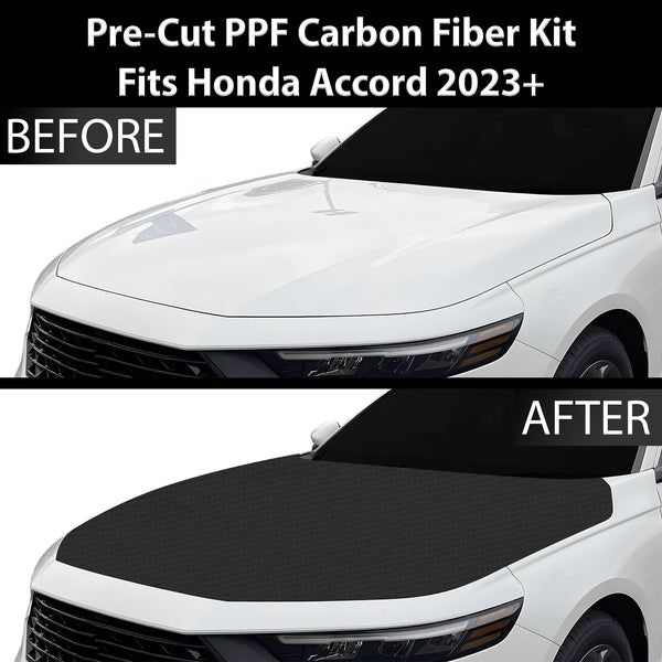 Fits Honda Accord 2023+ Precut Premium Gloss Black Carbon Fiber Hood Paint Protection Film PPF Decal Film Kit