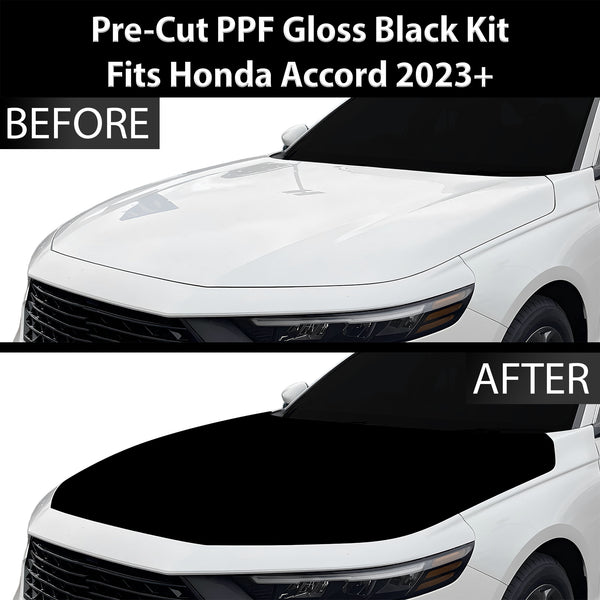 Fits Honda Accord 2023+ Precut Premium Gloss Black Carbon Fiber Hood Paint Protection Film PPF Decal Film Kit