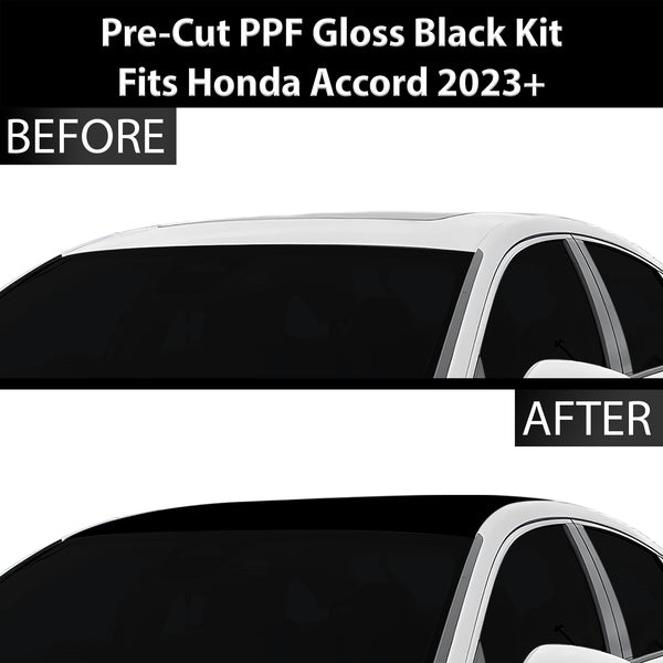 Fits Honda Accord 2023+ Precut Premium Gloss Black Carbon Fiber Roof Paint Protection Film PPF Decal Film Kit Cover