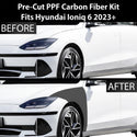 Fits Hyundai Ioniq 6 2023+ Precut Premium Gloss Black Carbon Fiber Fender Paint Protection Film PPF Decal Film Kit Cover