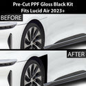 Fits Lucid Air 2022+ Precut Premium Gloss Black Carbon Fiber Fender Paint Protection Film PPF Decal Film Kit