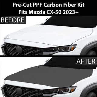 Fits Mazda CX-50 2023+ Precut Premium Gloss Black Carbon Fiber Hood Paint Protection Film PPF Decal Film Kit Cover