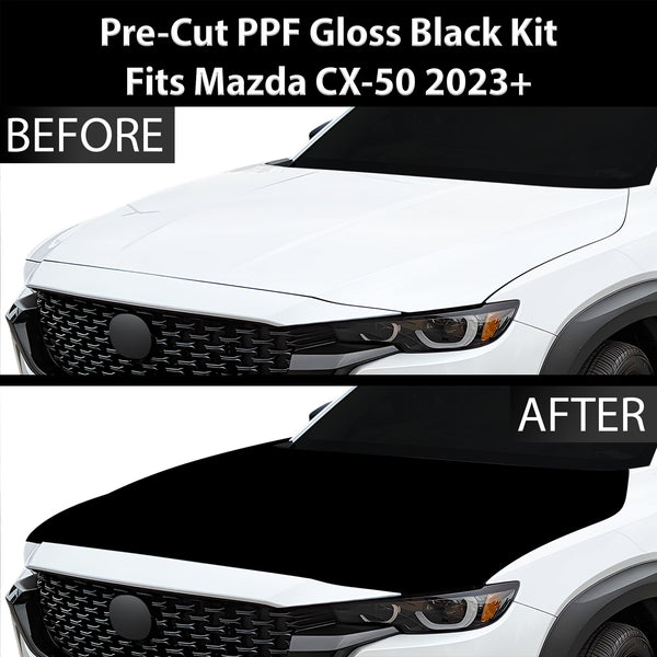 Fits Mazda CX-50 2023+ Precut Premium Gloss Black Carbon Fiber Hood Paint Protection Film PPF Decal Film Kit Cover