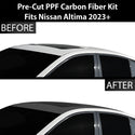 Fits Nissan Altima 2019-2024 Precut Premium Gloss Black Carbon Fiber Roof Paint Protection Film PPF Decal Film Kit