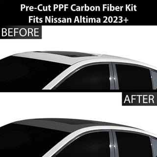 Fits Nissan Altima 2019-2024 Precut Premium Gloss Black Carbon Fiber Roof Paint Protection Film PPF Decal Film Kit