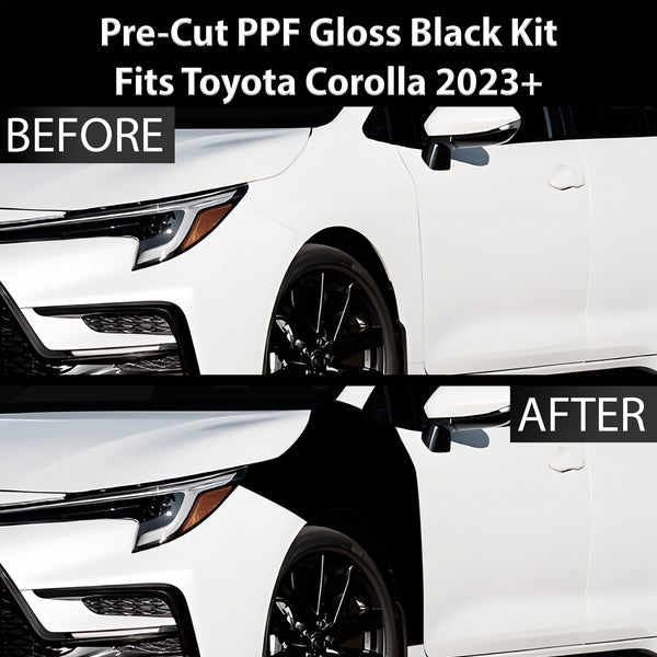 Fits Toyota Corolla 2020+ Precut Premium Gloss Black Carbon Fiber Fender Paint Protection Film PPF Decal Film Kit Coverage