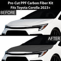 Fits Toyota Corolla 2020+ Precut Premium Gloss Black Carbon Fiber Hood Paint Protection Film PPF Decal Film Kit Cover