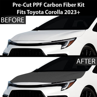 Fits Toyota Corolla 2020+ Precut Premium Gloss Black Carbon Fiber Hood Paint Protection Film PPF Decal Film Kit Coverage