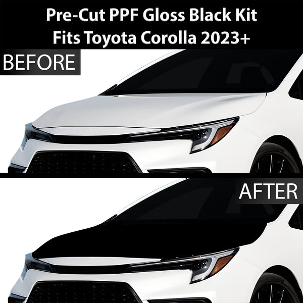 Fits Toyota Corolla 2020+ Precut Premium Gloss Black Carbon Fiber Hood Paint Protection Film PPF Decal Film Kit Coverage