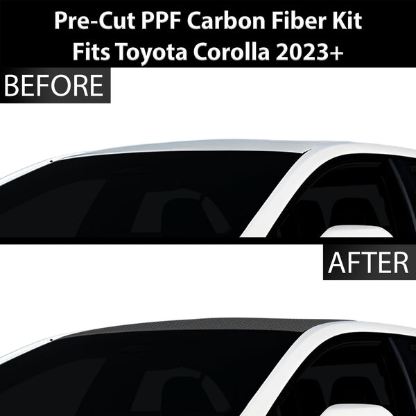 Fits Toyota Corolla 2020+ Precut Premium Gloss Black Carbon Fiber Roof Paint Protection Film PPF Decal Film Kit Cover