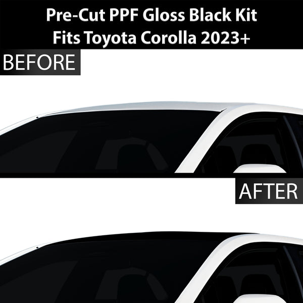 Fits Toyota Corolla 2020+ Precut Premium Gloss Black Carbon Fiber Roof Paint Protection Film PPF Decal Film Kit Coverage