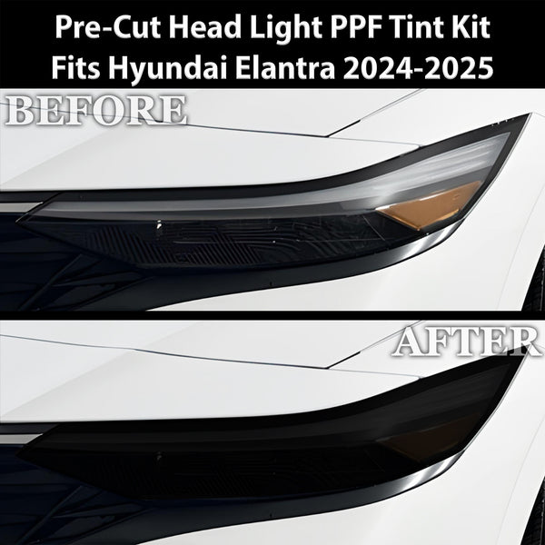 Full Headlight Taillight Precut Smoked PPF Tint Kit Film Overlay Fits Hyundai Elantra 2024-2025