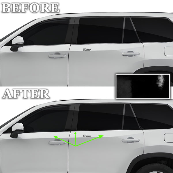 Vinyl Chrome Delete Grille Side Window Blackout Decal Stickers Overlay Film Fits Toyota Grand Highlander 2024 2025