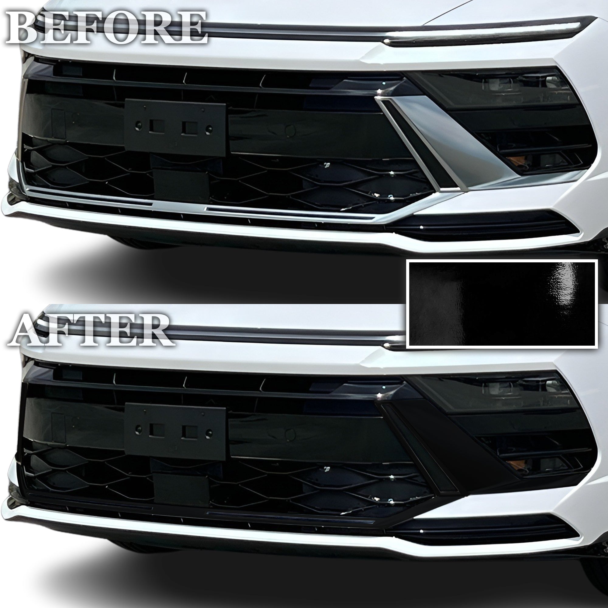 Fits Hyundai Sonata 2024 - 2025 Vinyl Chrome Delete Grille Blackout Decal Stickers Overlay Film - Bogar Tech Designs