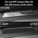 Fits Alfa Romeo Giulia 2024+ Precut Door Sill Premium Paint Protection Film PPF Decal Film Kit, Gloss Black Carbon Fiber