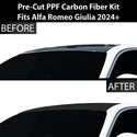 Fits Alfa Romeo Giulia 2016+ Precut Premium Gloss Black Carbon Fiber Roof Paint Protection Film PPF Decal Film Kit Cover