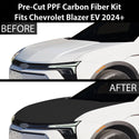 Fits Chevrolet Blazer EV 2024+ Precut Premium Gloss Black Carbon Fiber Hood Paint Protection Film PPF Decal Film Kit Cover