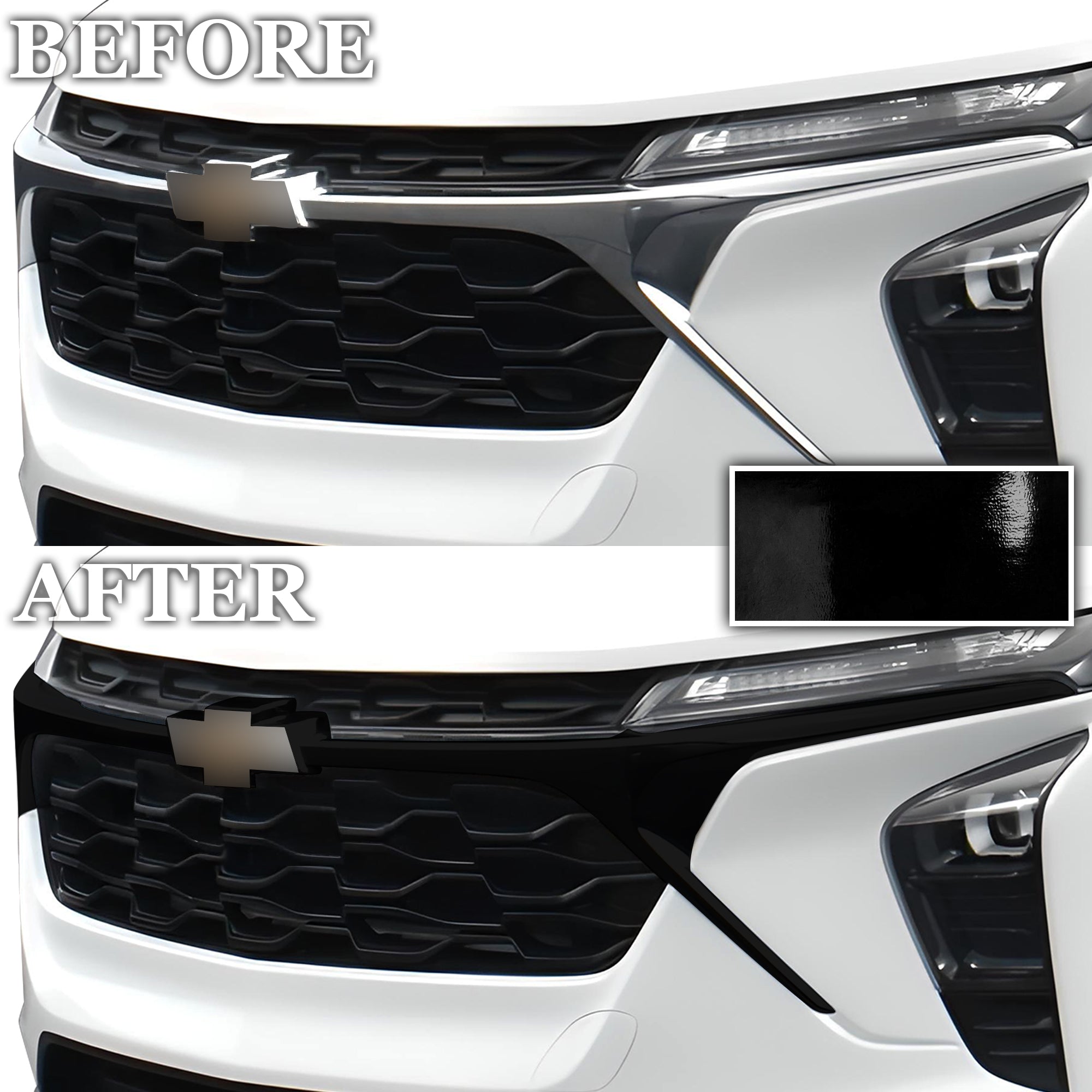Vinyl Chrome Delete Front Grille Wheel Rim Blackout Decal Stickers Overlay Film Fits Chevrolet Trax 2024 - 2025 - Bogar Tech Designs