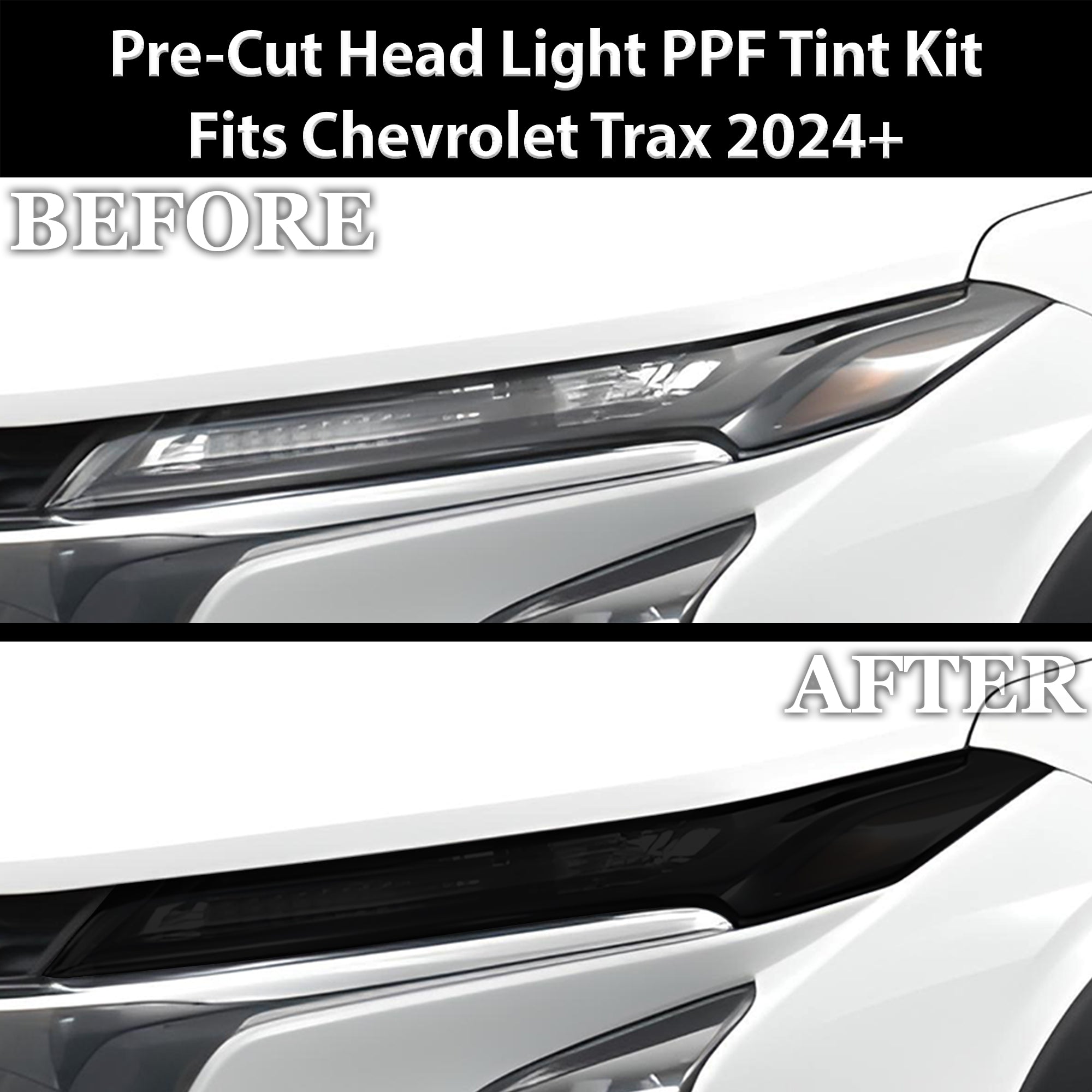Full Headlight Taillight Precut Smoked PPF Tint Kit Film Overlay Fits Chevrolet Trax 2024 - 2025 - Bogar Tech Designs