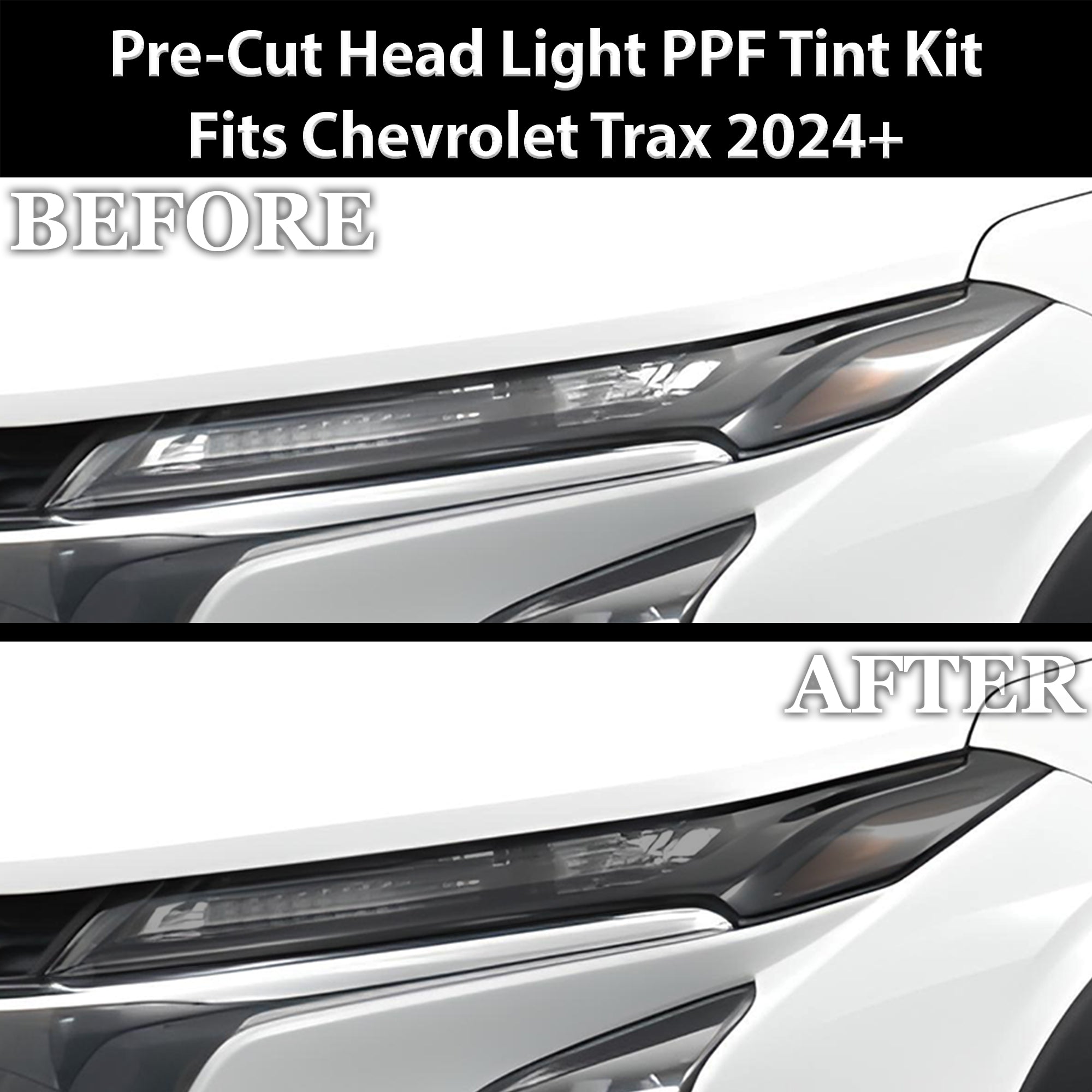 Full Headlight Taillight Precut Smoked PPF Tint Kit Film Overlay Fits Chevrolet Trax 2024 - 2025 - Bogar Tech Designs