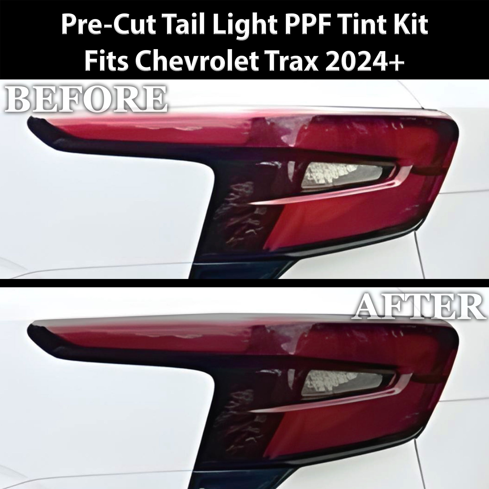 Full Headlight Taillight Precut Smoked PPF Tint Kit Film Overlay Fits Chevrolet Trax 2024 - 2025 - Bogar Tech Designs