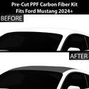 Fits Ford Mustang 2024+ Precut Premium Gloss Black Carbon Fiber Roof Paint Protection Film PPF Decal Film Kit Cover