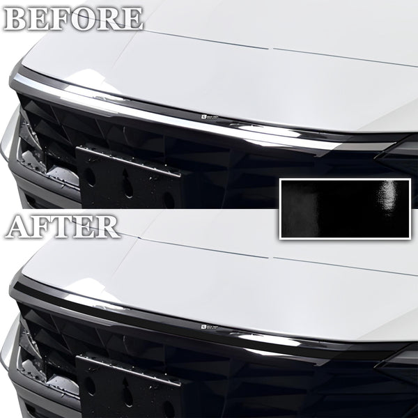 Vinyl Chrome Delete Front Rear Bumper Blackout Decal Stickers Overlay Film Fits Hyundai Elantra 2024-2025