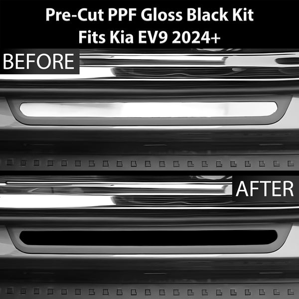 Fits KIA EV9 2024+ Precut Door Sill Premium Paint Protection Film PPF Decal Film Kit, Gloss Black Carbon Fiber