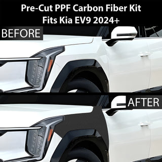 Fits KIA EV9 2024+ Precut Premium Gloss Black Carbon Fiber Fender Paint Protection Film PPF Decal Film Kit Cover